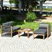 Highland Dunes Menzel 3 Piece Rattan Sectional Seating Group w/ Cushions Synthetic Wicker/Wood/All - Weather Wicker/Natural Hardwoods/Wicker/Rattan | Outdoor Furniture | Wayfair