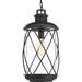 Beachcrest Home™ Chumasero Black 1 -Bulb 20.25" H Outdoor Hanging Lantern Glass/Aluminium/Metal in Black/Gray | 20.25 H x 10 W x 10 D in | Wayfair