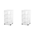 Sterilite 3 Drawer Storage Cart, Rolling Cart w/ Wheels to Organize Clothes in Bedroom, Closet Plastic | 24 H x 12.58 W x 14.5 D in | Wayfair