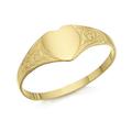 Fine Jewellery Elegant 9ct Yellow Gold Child's Heart Signet Ring Size E