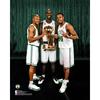 Kevin Garnett Paul Pierce and Ray Allen Boston Celtics Unsigned Larry O'Brien Championship Trophy Photograph