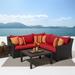 Three Posts™ Northridge 4 Piece Sectional Seating Group w/ Cushions Synthetic Wicker/All - Weather Wicker/Wicker/Rattan in Black/Brown | Outdoor Furniture | Wayfair