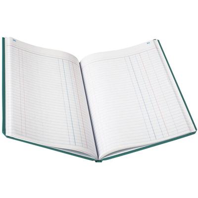 Boorum & Pease 66150J 12 1/8" x 7 5/8" Blue and Red Journal Ruled 150 Page Record / Account Book