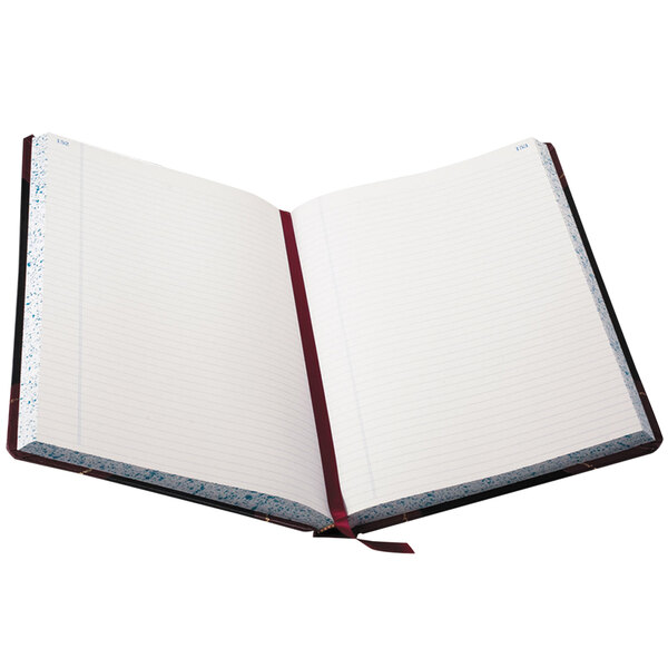 "Boorum & Pease 9300R 14 1/8"" x 8 5/8"" Black and Red Record / Account Book"