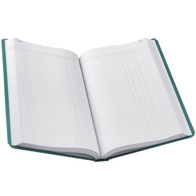 Boorum & Pease 66500J 12 1/8" x 7 5/8" Blue and Red Journal Ruled 500 Page Record / Account Book