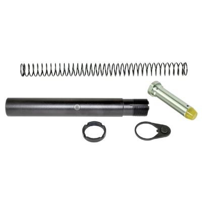 Sniper AR-15 Extended 9.3in Pistol Buffer Tube Kit Tube Castle Nut Receiver End Plate Carbine Recoil Spring Carbine Recoil Buffer Black/Silver AS5P06