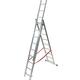 LIGHTWEIGHT Trade 27 Rung Combination Ladder – 3-in-1 Triple Section Extension | A-Frame Steps | Stairwell/Staircase Locking Safety Ladders – Aluminium Adjustable Decorating – 5.9m Max Height