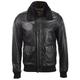 Aviatrix Men's Super-Soft Real Leather Aviator Pilot Bomber Airforce Jacket, Black/Black Fur, 4XL / Chest=46 inch