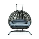 Wicker Hanging Double Egg Swing Chair - LeisureMod ESCU57CBU