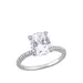 Belk & Co 4.16 Ct. T.w. Lab Created White Sapphire And 1/10 Ct. T.w. Diamond Oval Engagement Ring In 10K White Gold, 7