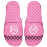 Women's ISlide Pink Detroit Pistons Primary Logo Slide Sandals