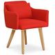 Cotecosy - Chaise / Fauteuil scandinave Gybson Tissu Rouge - Rouge