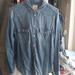 American Eagle Outfitters Tops | American Eagle Chambray Pearl Snap Button Up | Color: Blue/White | Size: M