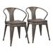 Waco Industrial Chair in Vintage Antique Metal & Espresso Bamboo - Set of 2 - Lumisource DC-WCO AN+E2