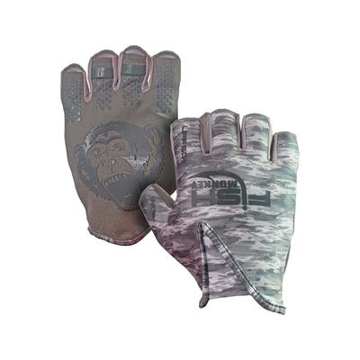 Fish Monkey Men's Stubby Guide Gloves, Gray Water Camo SKU - 549656