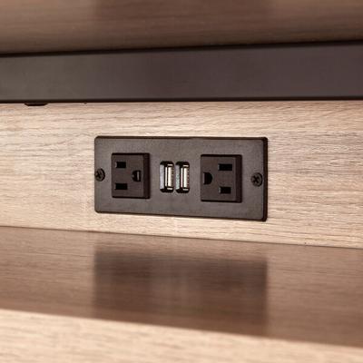 Safco MRPMBLK Black 2-Outlet Power Module with 2 USB Ports