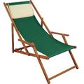 Erst-Holz Deckchair grün Liegestuhl klappbare Sonnenliege Gartenliege Holz Strandstuhl Gartenmöbel 10-304 KH