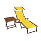 Erst-Holz Sonnenliege gelb Liegestuhl Fußteil Sonnendach Tisch Gartenliege Deckchair Strandstuhl 10-302 F S T