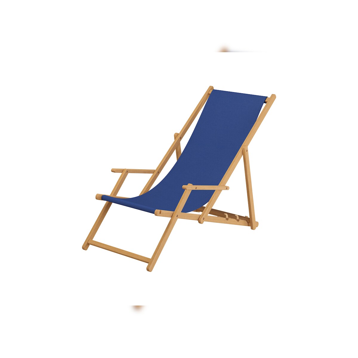 Erst-Holz Gartenliege blau Liegestuhl Kissen Sonnenliege Relaxliege Strandstuhl Deckchair Buche 10-307NKH Image