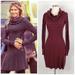 Athleta Dresses | Athleta Cable Knit Cowl Neck Sweater Dress Sz Xxs | Color: Brown/Red | Size: Xxs