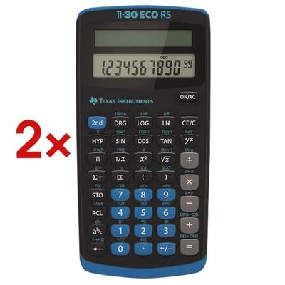 2x Schulrechner »TI-30 eco RS« schwarz, Texas Instruments, 7.6x15x2 cm