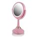 Ovente Modern & Contemporary Makeup Mirror Plastic in Pink | 12.5 H x 4.6 W x 6.4 D in | Wayfair MRT06P1X5X