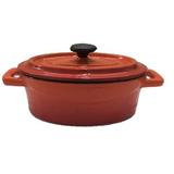 Starcraft 0.38 qt. Cast Iron Oval Dutch Oven w/ Lid Enameled Cast Iron/Cast Iron in Red | 4 H x 6.5 W in | Wayfair 205