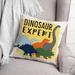 Zoomie Kids Witzel Dinosaur Expert Throw Pillow Polyester/Polyfill blend | 18 H x 18 W x 1.5 D in | Wayfair FD35E481365F461DB1290855CF55371E