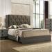 Union Rustic Maxie Tufted Low Profile Standard Bed Wood & Upholstered/ in Gray/White | 58 H x 75 W x 87 D in | Wayfair