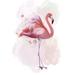 Bay Isle Home™ 'Fluffy Flamingo 2' Painting on Canvas in White | 36 H x 24 W x 1.25 D in | Wayfair 4695C7D8FF134928A8E654D3D1ACBC44