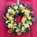 Canora Grey Peony & Lemons Silk Wreath Silk in Yellow | 28 H x 28 W x 6 D in | Wayfair 9622D6D3A7D8428283E3BBF056812539