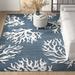 Blue/White 94 x 0.45 in Area Rug - Sand & Stable™ Boca White/Blue Area Rug Polypropylene | 94 W x 0.45 D in | Wayfair