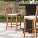 Sand & Stable™ Fitzrovia Patio Counter Stool w/ Cushion in Brown | 37 H x 18.25 W x 22 D in | Wayfair F9562B7947C5464CBA94B7B713C8B58C