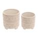 Union Rustic 2 Piece Set 7"H 8" Diameter/8"H 10" Diameter Beige Abstract Geometric Pattern Footed Planters for Living Room, Bedroom, Balcony | Wayfair