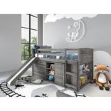 Harriet Bee Chocheles Louver Twin Low Loft Configurable Bedroom Set Wood/Stainless Steel in Brown/Gray | Wayfair 3315CE19E2474C2A9A8FA0F3C5CCDA58