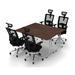 Symple Stuff Etowah 4 Person Conference Meeting Tables w/ 4 Chairs Complete Set Wood/Metal in Brown | 30 H x 60 W x 60 D in | Wayfair