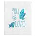 Hokku Designs Areyona You are Loved Leaves Blanket Polyester in Blue | 68 W in | Wayfair 0B44160015E743F3947A462AF15DC540