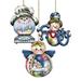 The Holiday Aisle® 3 Piece Easter Wood Holiday Shaped Ornament Set Wood in Blue/Brown/Red | 5.5 H x 5 W x 0.5 D in | Wayfair