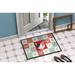 The Holiday Aisle® Rufina Skookum Cat 36 in. x 24 in. Non-Slip Indoor Outdoor Door Mat Synthetics in Brown | Wayfair
