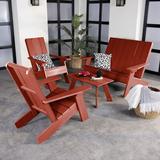 AllModern Byrnes 4 Piece Seating Group in Red | Outdoor Furniture | Wayfair FA349430DE5A4C7BB5F83617B1FF84C2