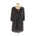 Forever 21 Casual Dress - Shift Tie Neck 3/4 Sleeve: Black Dresses - Women's Size Small