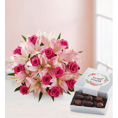 1-800-Flowers Flower Delivery Pink Rose & Lily Bouquet For Mother's Day W/ Chocolate