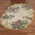 Ribbon and Grapes II Oval Rug Ivory, 3'9" x 5'9" Oval, Ivory