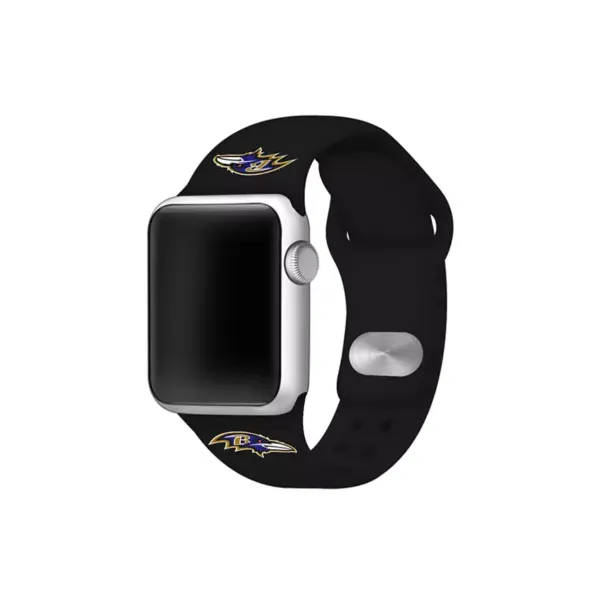 game-time®-nfl-baltimore-ravens-42-millimeter-silicone-apple-watch-band,-black/