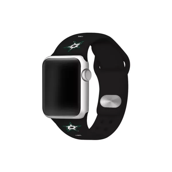 game-time®-nhl-dallas-stars-silicone-38-millimeter-apple-watch-band,-black,-38-mm/