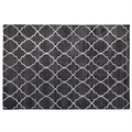 Teppich Dunkelgrau Viskose 160x230 cm marokkanisches Muster in Silber Kurzflor Rechteckig Baumwoll-Unterseite Glamour Look