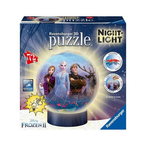 2in1 Nachtlicht & puzzleball® Ø13 cm, 72 Teile, Die Eiskönigin