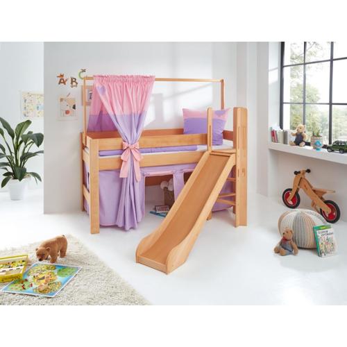Zeltstoffset Spielbett LEO, Herz, lila/rosa Kinder