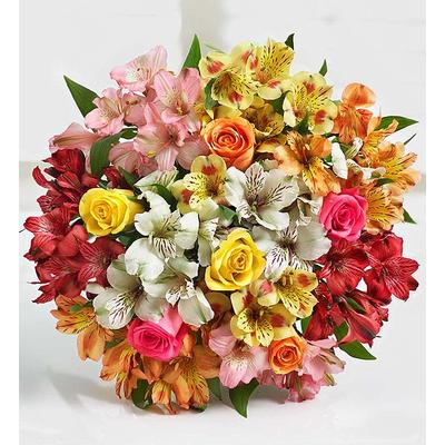 1-800-Flowers Flower Delivery Assorted Roses & Peruvian Lily Bouquet For Mom Bouquet Only