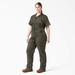 Dickies Women's Plus Flex Cooling Short Sleeve Coveralls - Moss Green Size 1X (FVW32F)